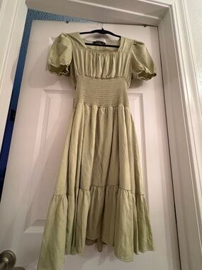 Hesperus Light Green Milkmaid Dress